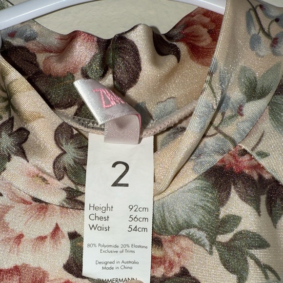 Zimmermann Waverly Floral Kids Rashguard $190 Size 2 toddler - Picture 4 of 7